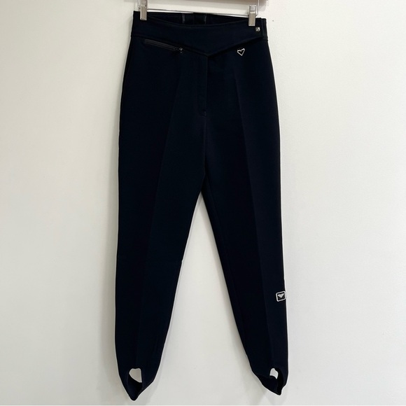 Vintage Obermeyer Sport Women’s Black Wool Blend Stirrup Snow Ski Pants 10 Long - Picture 1 of 12